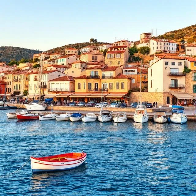 Chios port and city
